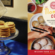 Left: a tray of Almond Cookies; right: cover of the Nom Wah Cookbook